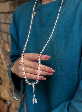 10A念珠手串白水晶大孔喜马拉雅