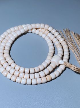 释宏猛犸牙直切108手链念珠