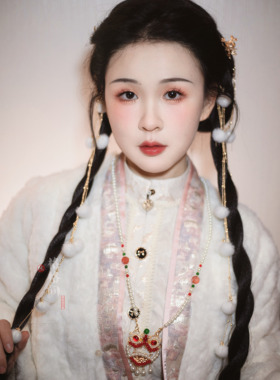 格格间保色铜毛球秋冬发饰