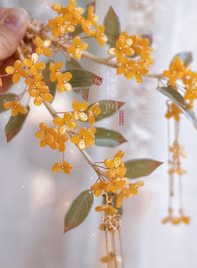 格格间发夹醋酸热缩桂花发饰