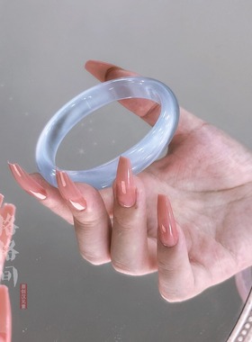 格格间原创【猫眼手镯】白月光仿玉镯冰种水晶新中式古风配饰