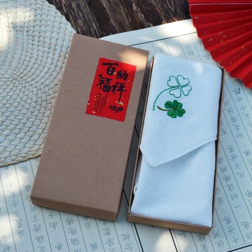 Хлопковый двухэтажный носовой платок, полотенце от пота для влюбленных для школьников, с вышивкой, подарок на день рождения