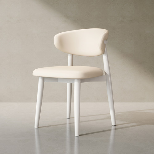 北欧实木餐椅软包靠背椅子现代简约家用卧室书桌椅酒店餐厅洽谈椅 - 图2