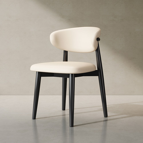 北欧实木餐椅软包靠背椅子现代简约家用卧室书桌椅酒店餐厅洽谈椅 - 图1