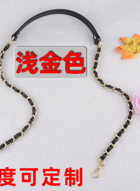 真皮链条斜买替换金色定制减压