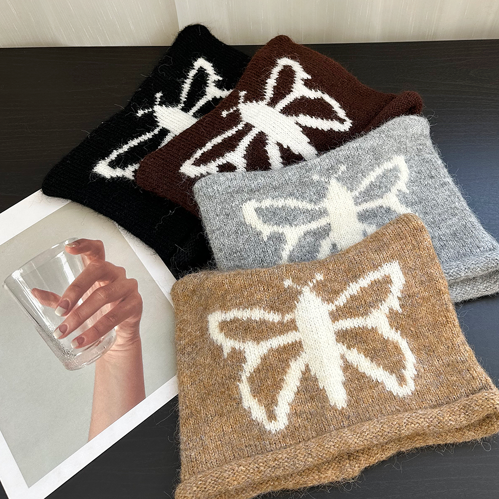 蝴蝶结刺绣针织猫耳毛线帽子女秋冬季可爱保暖护耳百搭套头帽冷帽,淘宝优惠券,粉丝福利购,淘宝优惠卷