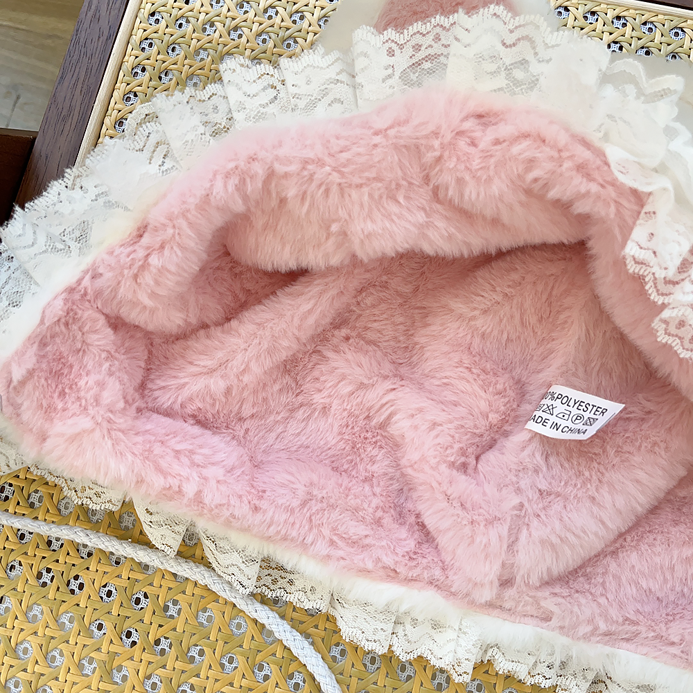 日系可爱猫耳朵蕾丝毛绒雷锋帽子女秋冬季骑行保暖护耳帽套头帽潮,淘宝优惠券,粉丝福利购,淘宝优惠卷