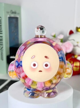 新款大蛋仔流沙摆件蛋仔派对可爱呆萌亚克力卡通表情潮玩配件批发