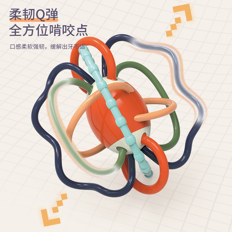 优乐恩新生儿感官认知套装牙胶摇铃玩具礼盒高温水蒸煮新生儿礼物 - 图1