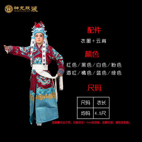 戏曲龙箭衣京剧武生老生花脸剑衣戏装舞台演出装小生龙剑戏剧服装 - 图0