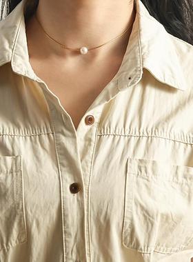 喵吉玉竹链针式万能锁骨链男女春夏新款项链可调节素链穿吊坠