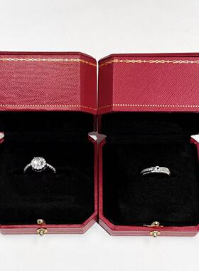 莫桑石戒指 仿真婚戒对戒结婚婚礼用道具情侣戒指奢华男女高级感