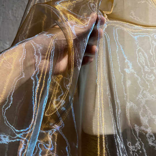 Dreamy gradient water-gloss organza veil clothing fabric