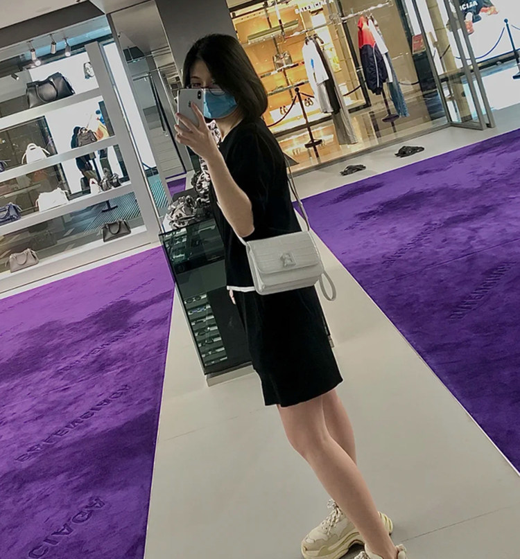 包包2023新款潮B扣真皮粉色包包豆腐包小方包单肩斜挎女包风琴包,淘宝优惠券,粉丝福利购,淘宝优惠卷