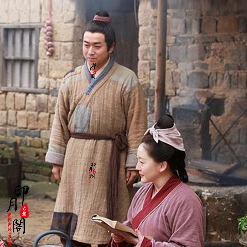 春秋唐朝宋朝明朝男士汉服古代棉麻店小二老百姓群演路人农民古装