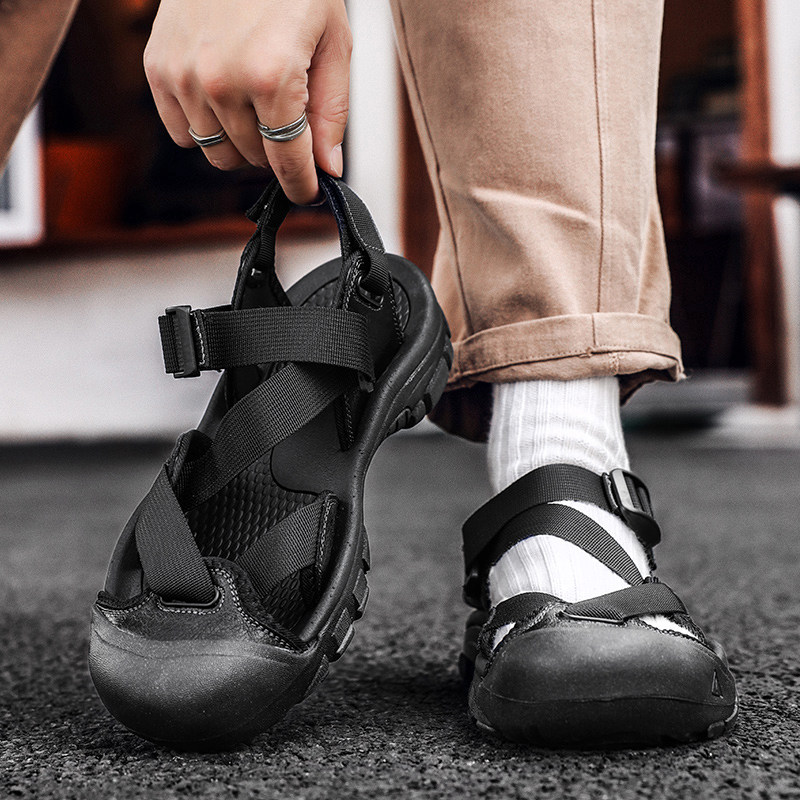 夏季新款男鞋透气网面包头休闲凉鞋户外涉水溯溪鞋防滑运动沙滩鞋,淘宝优惠券,粉丝福利购,淘宝优惠卷