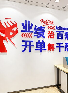 公司团队业绩企业文化贴纸网店工作办公室亚克力3d立体墙贴中介字