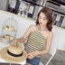 Phụ nữ mùa hè phiên bản Hàn Quốc của phần mỏng mặc vest thể thao kéo dài Slim không tay treo cổ áo sơ mi sling - Áo ba lỗ áo bánh bèo Áo ba lỗ