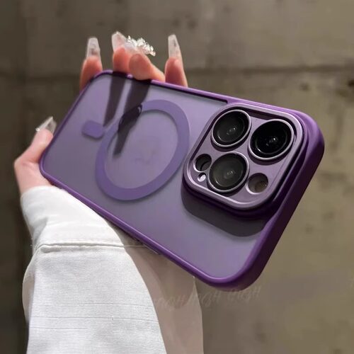 自带镜头膜肤感磨砂磁吸无线充电适用iphone16promax手机壳苹果15proMax简约高级13新款14全包12保护套17男女 - 图3