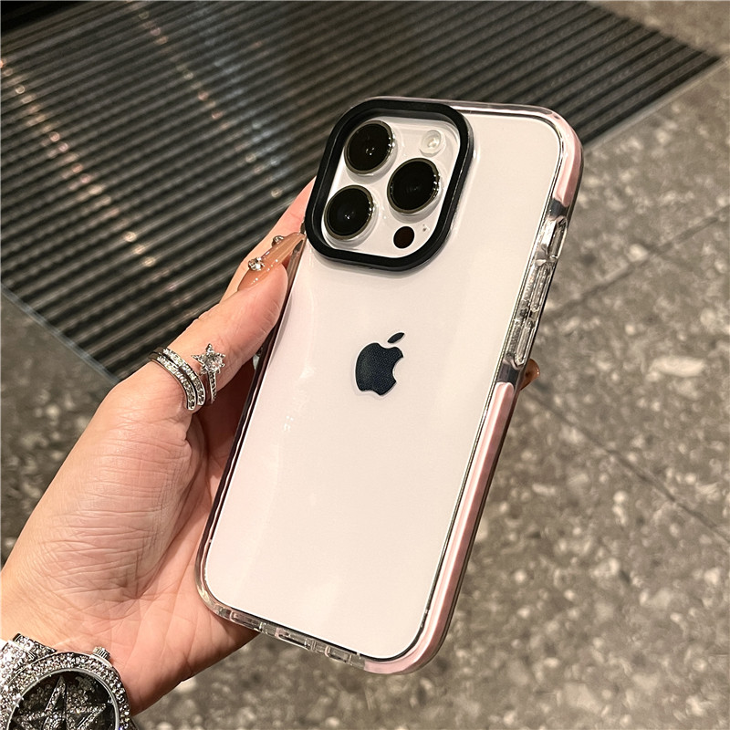 高级感简约透明苹果15手机壳iPhone14Promax全包13防摔12软11情侣硅胶11/12男x/xr/7/8plus气囊15promax - 图0