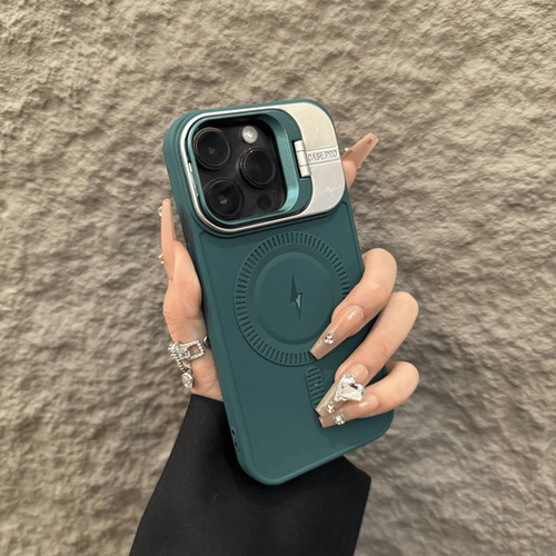 镜头翻盖支架适用苹果16promax手机壳iPhone13pro磨砂防摔11软硅胶12高级感14promax闪电超薄15pro磁吸保护套 - 图2