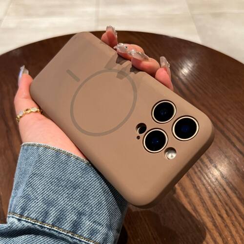 高级感适用苹果15手机壳磁吸iPhone16promax磨砂13/14p肤感肥皂tpu纯色12promax简约17全包15pro防摔保护软套 - 图1