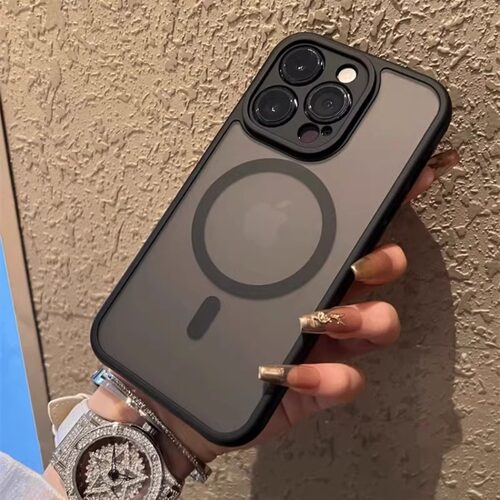 自带镜头膜肤感磨砂磁吸无线充电适用iphone16promax手机壳苹果15proMax简约高级13新款14全包12保护套17男女 - 图1