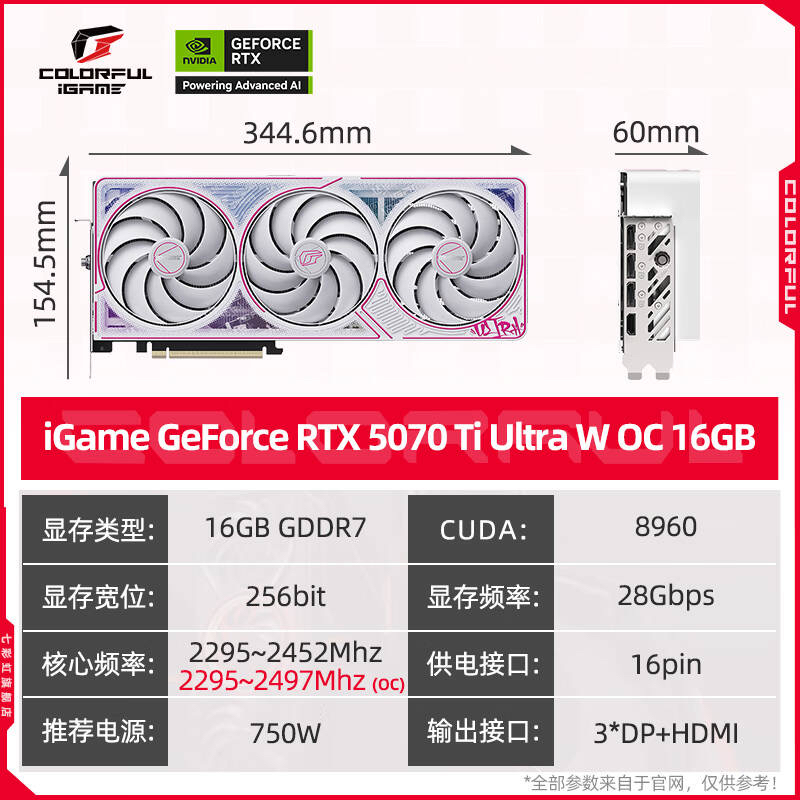 全新七彩虹 iGame RTX5080ti Ultra WOC 5070ti 16G独立显卡 战斧