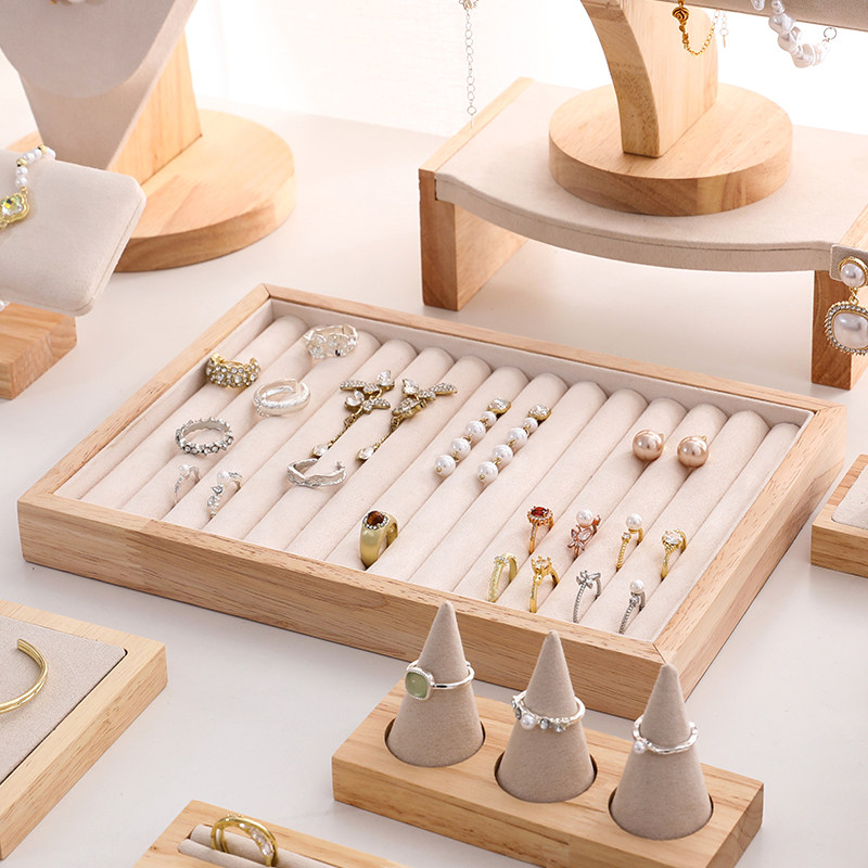 高颜值首饰展示架实木项链手链饰品收纳耳钉耳环戒指陈列拍摄道具,淘宝优惠券,粉丝福利购,淘宝优惠卷
