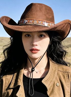 灵允西部牛仔帽女夏季防晒