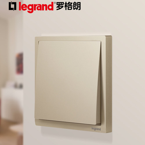 86型开关插座家用罗格朗朗淳米兰金色一开单控五孔16a三孔面板 - 图2
