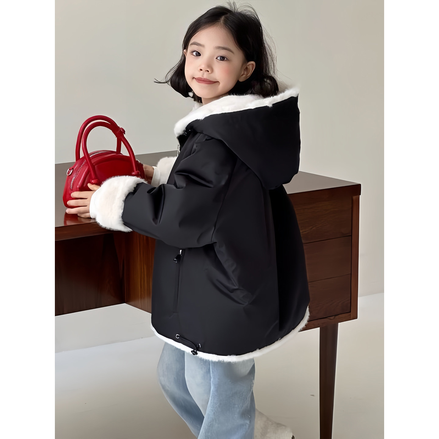 女童棉服两面穿水貂毛外套2025冬季新款儿童今年流行独特好看棉袄,淘宝优惠券,粉丝福利购,淘宝优惠卷