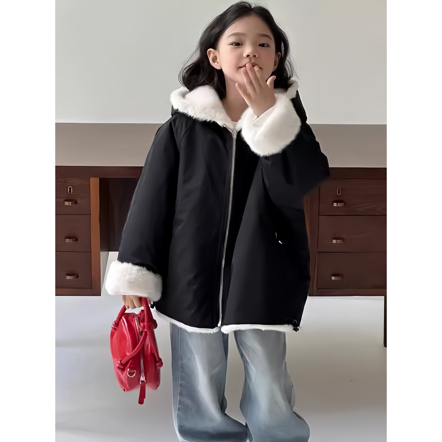 女童棉服两面穿水貂毛外套2025冬季新款儿童今年流行独特好看棉袄,淘宝优惠券,粉丝福利购,淘宝优惠卷