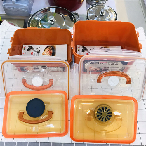 韩国进口现货ROICHEN韩式双盖无味碳盒除味密封保鲜盒泡菜盒家用 - 图1