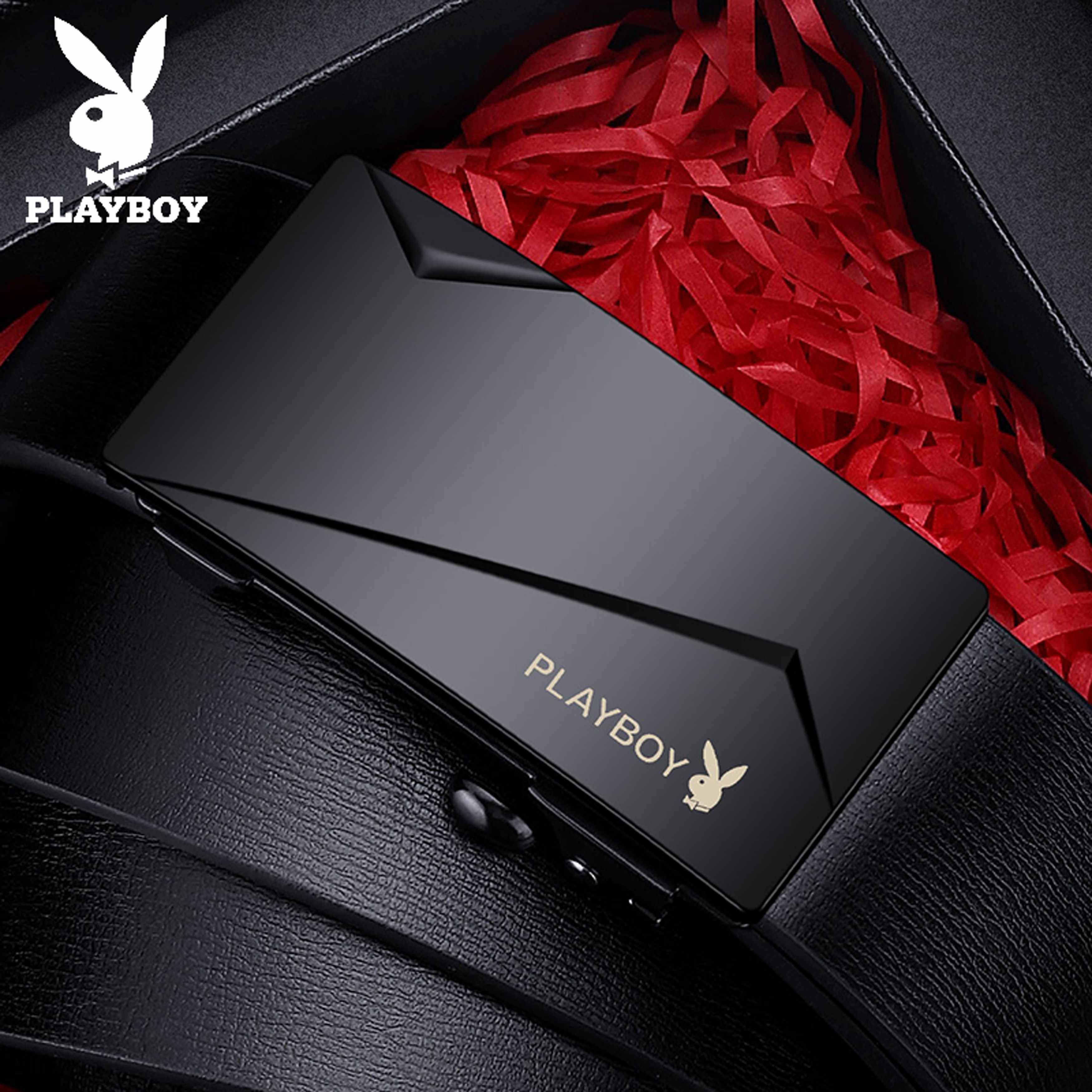 花花公子皮带男士新款真皮无牙内扣裤带青年黑色牛皮简约时尚腰带,淘宝优惠券,粉丝福利购,淘宝优惠卷