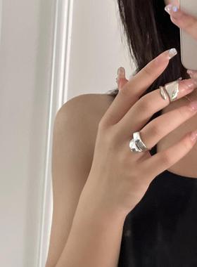 其他女合金欧美时髦简约曲线戒指