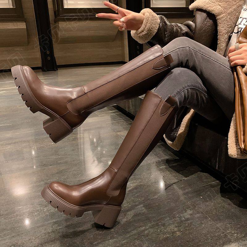春秋隐形内能高10CM头层牛皮松紧长筒瘦腿后拉链百搭西部骑士靴女,淘宝优惠券,粉丝福利购,淘宝优惠卷