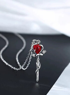 新款轻奢小众设计玫瑰花项链女高级感气质锁骨链送女友生日礼物