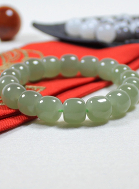 老型珠青海晴水色带证书手串