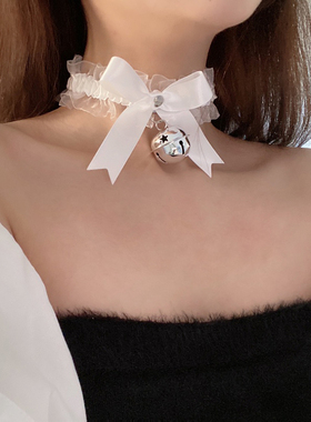 猫系网红蕾丝镂空性感choker项链