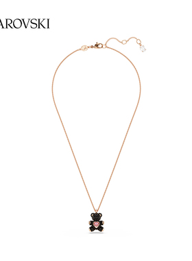 【圣诞礼物】施华洛世奇Teddy泰迪熊跳动的心项链吊坠配饰