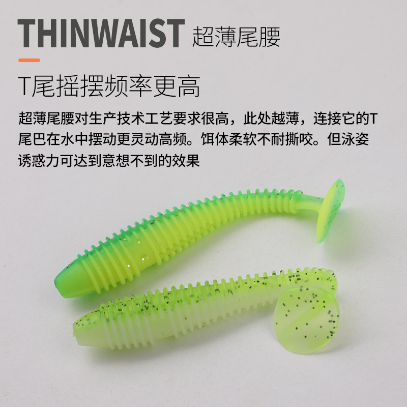 路亚螺纹T尾软饵倒钓浮水假饵钓鲈鱼鳜鱼翘嘴德州缓沉螺旋小软虫,淘宝优惠券,粉丝福利购,淘宝优惠卷