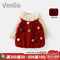 Girls dress for dress autumn and winter clothing foreign air children princess dresses babys gown gush for New Years New Years New Years New Years wear