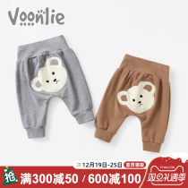 Fangling baby large PP pants winter clothing outside wearing foreign air casual pants go out for high waist and belly and baby pants autumn and winter