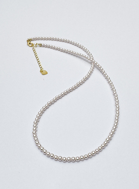 2-3mm樱花粉延长链小米珠施家珍珠贝珠项链XLA410