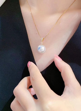 14-15mm白色瓜子款施家贝珠吊坠DZB201