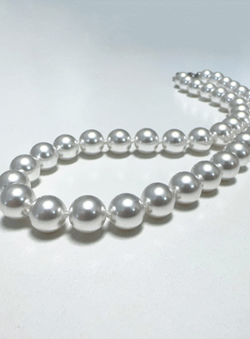 10-11mm白色马蹄扣施家珍珠项链XLA308