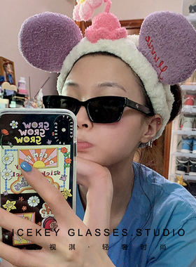 墨镜女士窄框太阳镜jennie同款潮