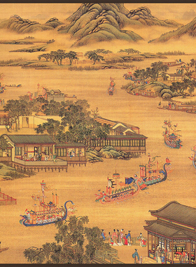 清佚名闹龙州图仿古画装饰画