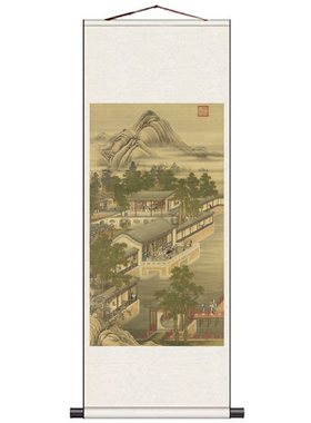 十二月令七月画芯卷轴挂画